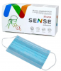 Маска для лица 3-х слойная Sense на резинке (голубой), 50шт